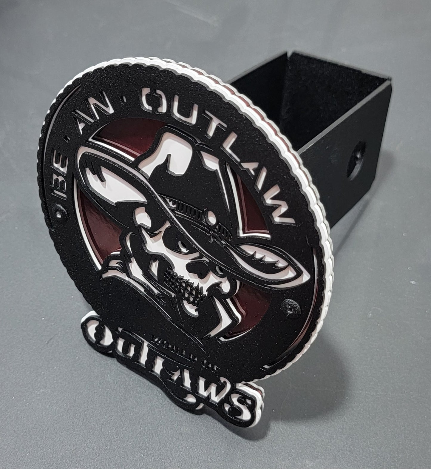 World Of Outlaws Be An Outlaw Logo Trailer Hitch Cover