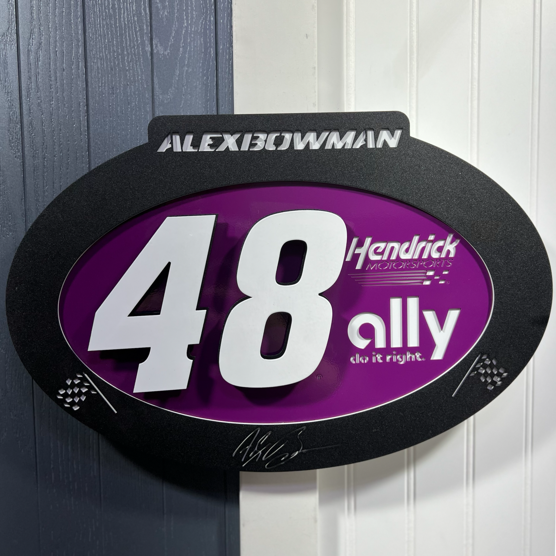 Alex Bowman #48 Oval 3D Sign Only