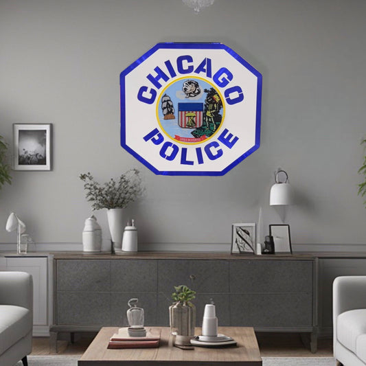 Chicago Police Metal Art On Wall