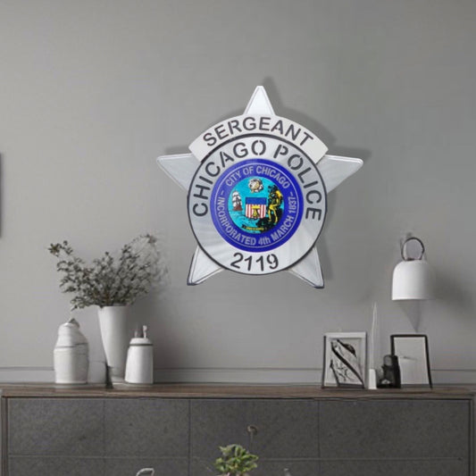 Wall Decor Chicago Police Sergeant Star Badge