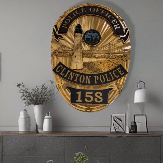 Wall Decor Clinton Police Badge