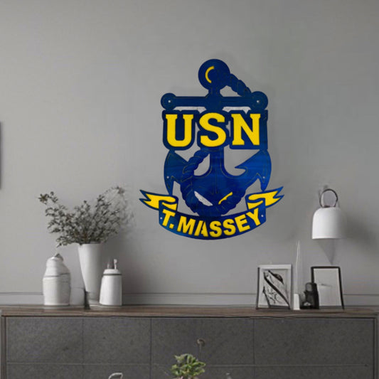 Wall Art Of Custom US Navy Anchor