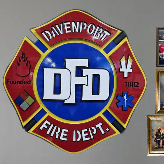 Davenport Fire Patch Metal Sign