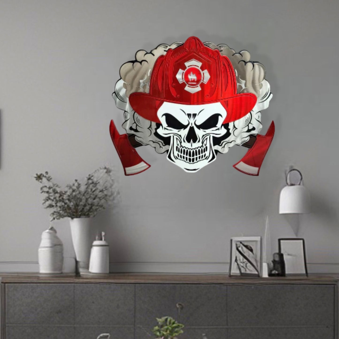 Wall Art Of Firefighter Metal Art