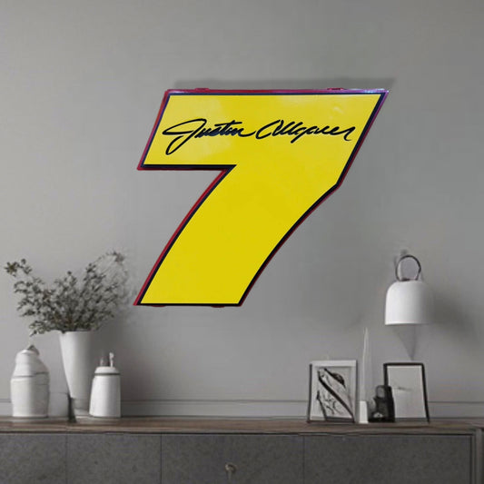 Justin Allgaier #7 Number Door Name Plate Cutout