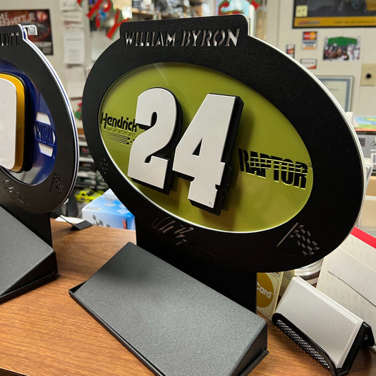 William Byron #24 Sheet Metal Oval Diecast Display