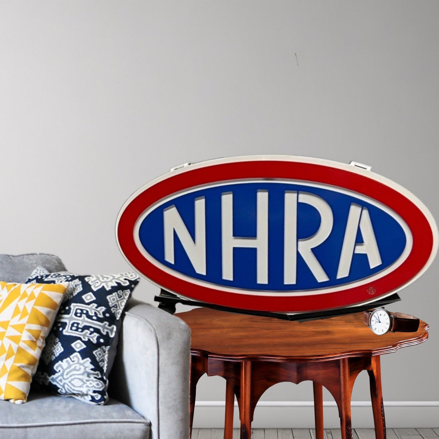 NHRA Metal Art On Desk